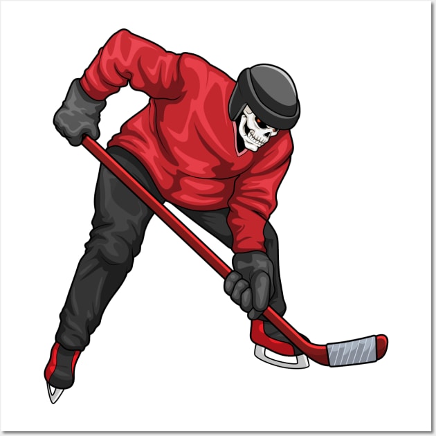 Skeleton Ice hockey Ice hockey stick Wall Art by Markus Schnabel